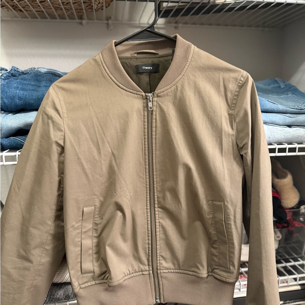 Theory Green Zip-Up Jacket